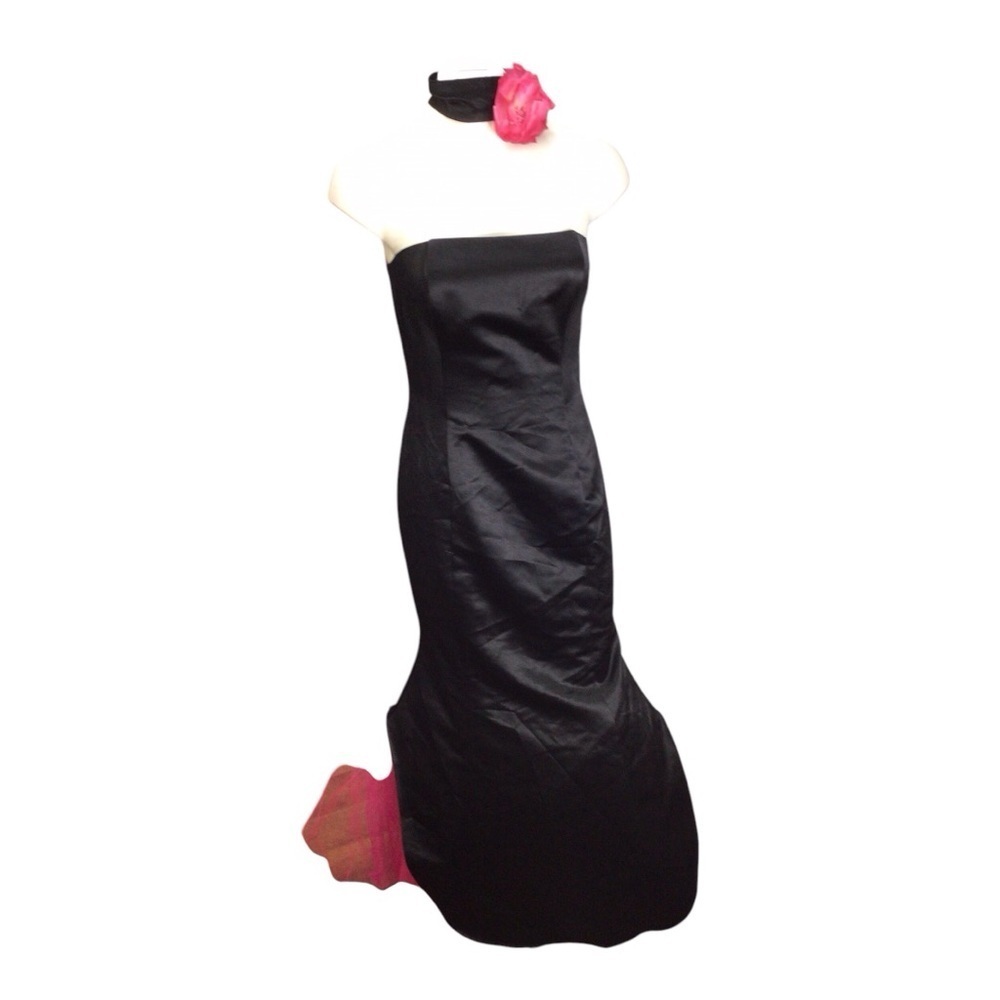 JESSICA McCLINTOCK Gunne Sax Black pink Gown Party Dress Y2K size 7